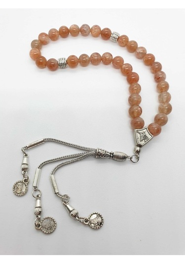 Sertifikalı Güneş Doğal Taş Tesbih 8 Mm Bal Renk