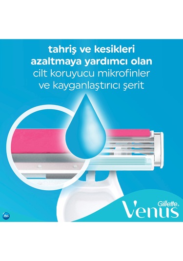 Gillette Venus 3 Renkli Kullan At Tıraş Bıçağı 4+2 Adet