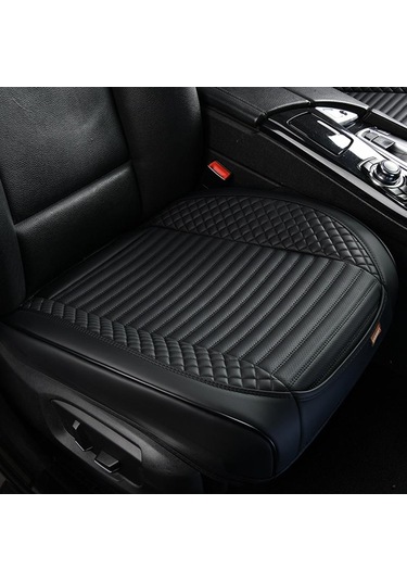 Siyah Seametal Tam Sarılmış Araba Ön Koltuk Kılıfı Premium Pu Deri Araç Koltuk Minderi Nefes Alabilir Anti Scratch Sandalye Koruyucu Mat Type A