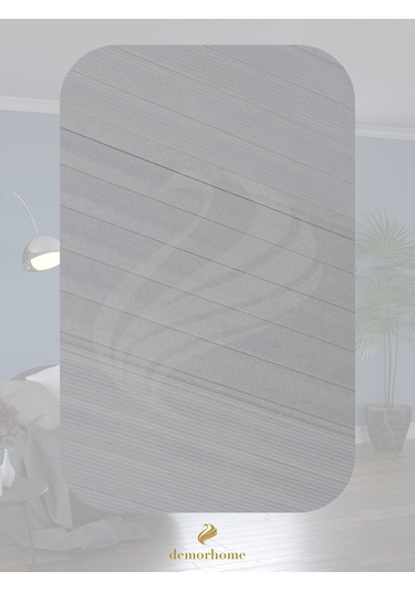 Br Demor Home Geniş Pliseli Açık Gri Zebra Stor Güneşlik Perde Metal Kasa Açık Gri