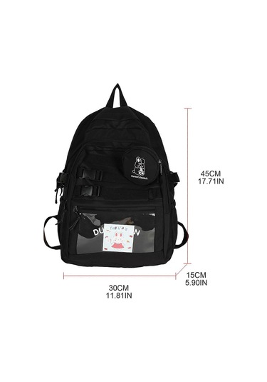 Ganzhoushop Sevimli Kadın Sırt Çantaları Çok Cepli Naylon Okul Sırt Çantası Öğrenci Kadın Kızlar Beyazmavi Çok Renkli