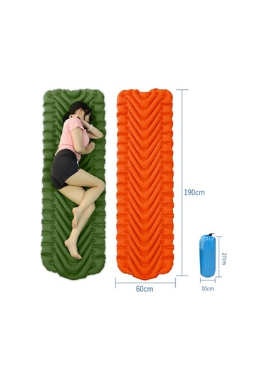 Wondernest Yf2531 Yeşil V-şekilli Uyku Pedi Tpu Taşınabilir Şişme Yatak Yastık, Ordu Naylon Mat Katlanır Kamp Geçirmez Açık Hava Altın