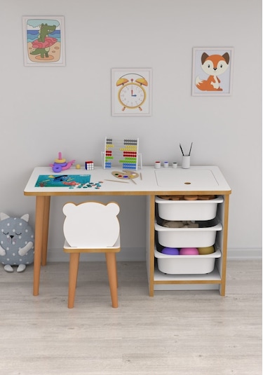 Soho - Çocuk Çalışma Masası Oyun Ve Etkinlik Masası Sepetli 001