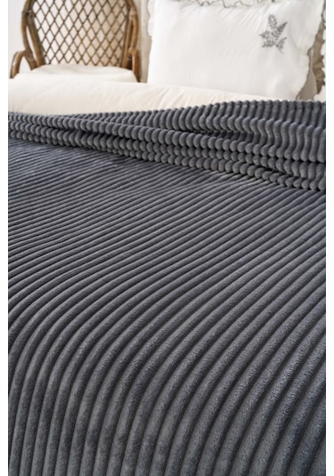 Antrasit Gloria Wellsoft Çift Kişilik Battaniye Antrasit