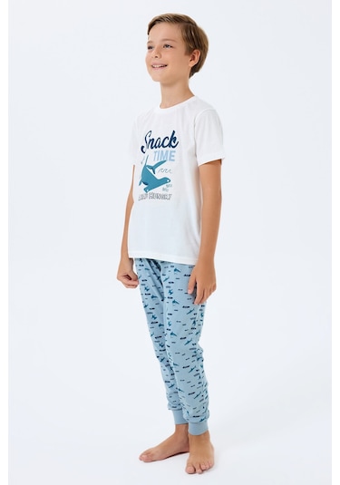 Rolypoly Erkek Çocuk Beyaz Pijama Takım Rp3743-c-v2