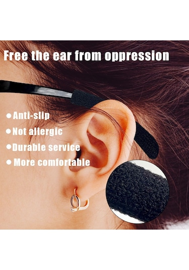 Geeroyoo Gözlük Kullananlar İçin Esnek Pamuklu Kulak Koruma Yastıkları - 4 Adet Set