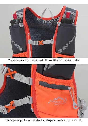 Inoxto-5l Hidrasyon Yeleği Sırt Çantası Su Koşu Yeleği Paketi, Mavi