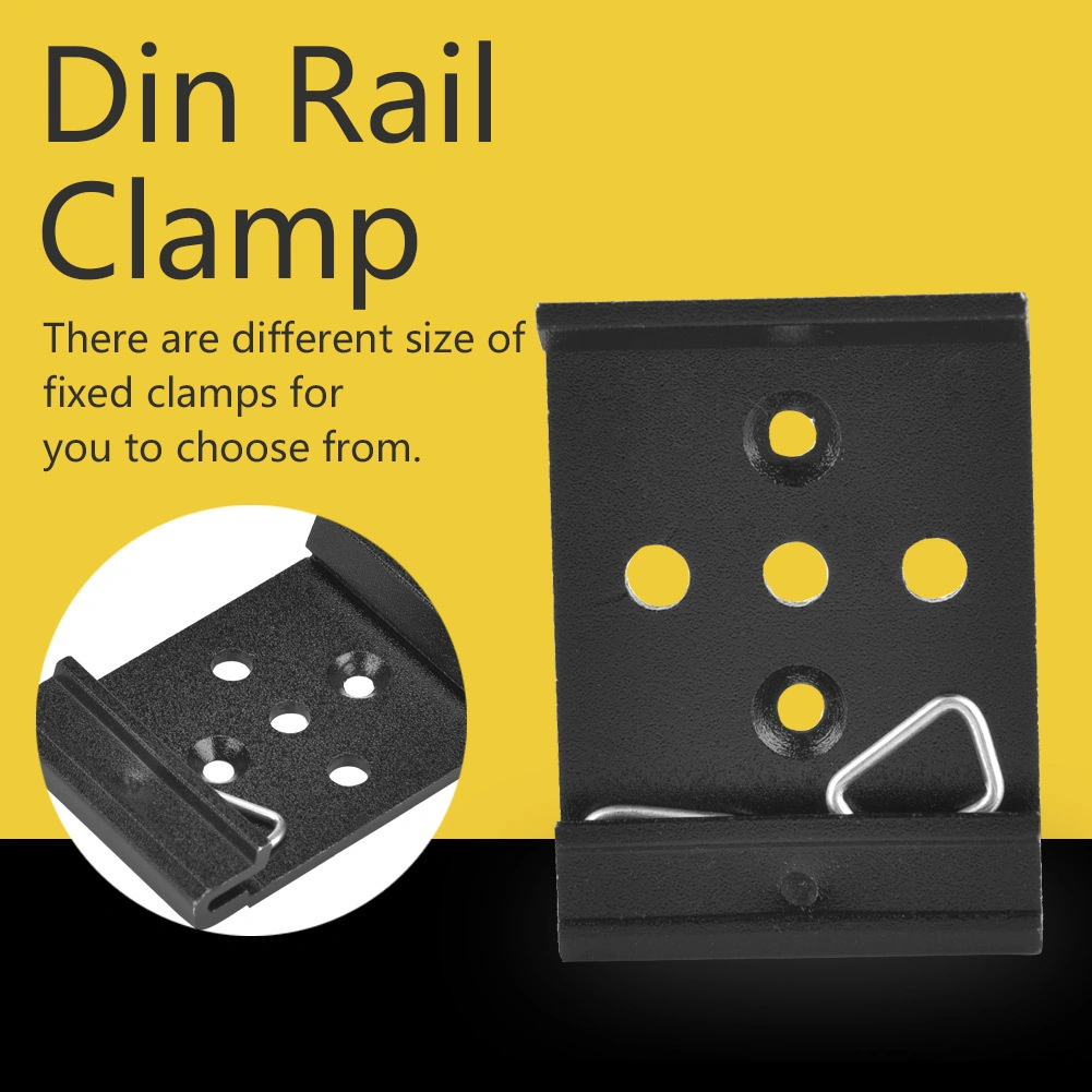 Tenfowee 35mm Din Rayı Sabitleyici Klipsi 5 Delikli, Pürüzlü Siyah, Alüminyum, Dayanıklı Diğer