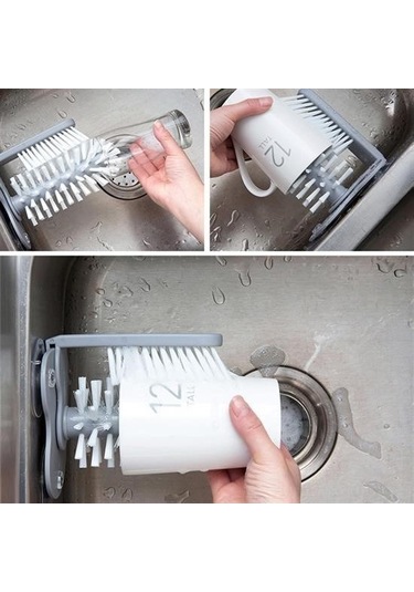 Zmc Bilişim Pratik Kolay Fonksiyonel Vantuzlu Elde Bulaşık Yıkama Fırçası