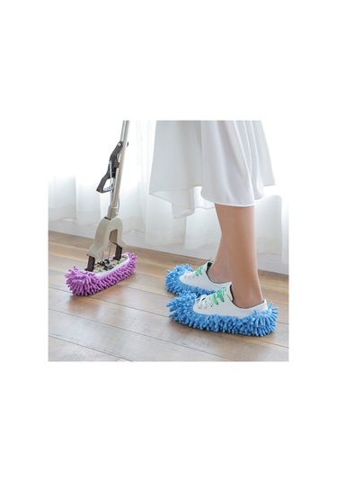 Mufunye Mor Mikrofiber Chenille Temizleme Ayakkabı Kılıfı - Yıkama Eliptir, Kolay Kullanıma Uygun, Zemin Pet Tüyünü Ve Kirleri Temizler - Tek Adet