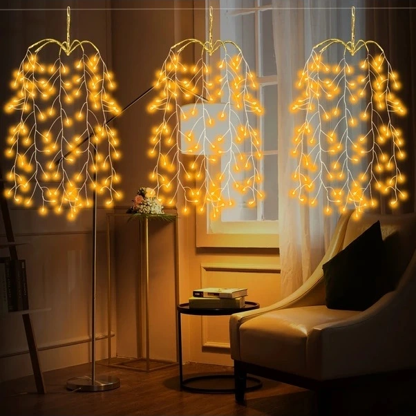 Trendooze 300 Led Sıcak Beyaz Bahçe Işıkları Şerit, 8 Modlu Buton Kontrol