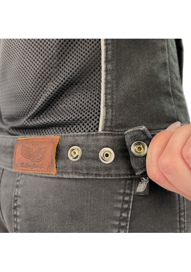 The Biker Jeans Grey Ice Korumalı File Motosiklet Kot Montu Kadın