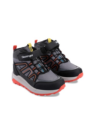 Slazenger KEPHAS IN Çocuk Cırt Cırtlı Koyu Gri / Turuncu Bot