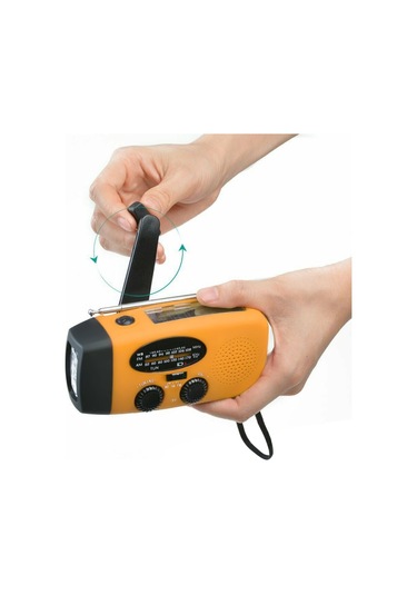 Vkemall Acil Durum Radyosu El Kranklı Güneş Enerjili Hava Durumu Radyosu 1200mah Am / Fm Turuncu