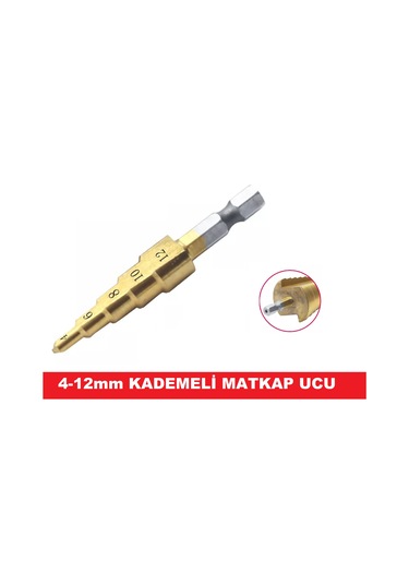 Kademeli Matkap Ucu 4-12mm Bits Saplı Hss -Kozalak Uç