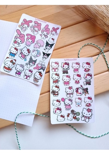Hello Kitty Sanrio Etiket Planlayıcı Telefon Sticker Set
