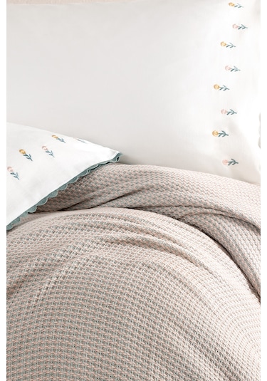 Yataş Brie Çift Kişilik Pike Takımı - Adaçayı