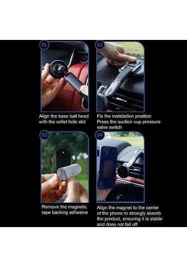 Adaman Premium Serisi A092 Araba Için Manyetik Telefon Tutucu Araç Içi Uzayabilen Telefon Tutucu