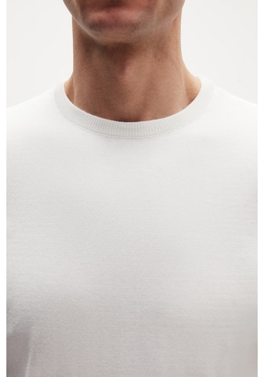 Ds Damat Regular Fit Ekru Tüylenme Yapmayan Bisiklet Yaka Pamuklu Triko Kazak 5hf06ort12004 Ekru