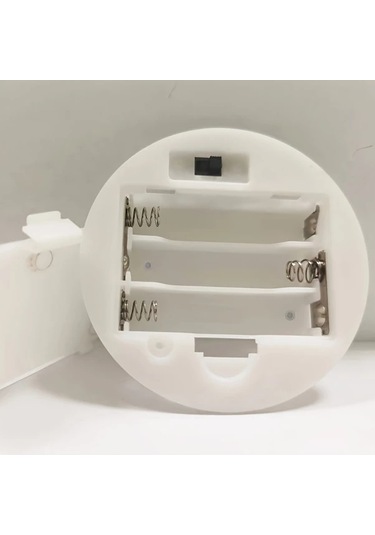 Fochsia 3 Aaa Beyaz Pil Yatağı Işıklı Taban Kapaklı Anahtarlı Yuvarlak Pil Kutusu Aksesuarı