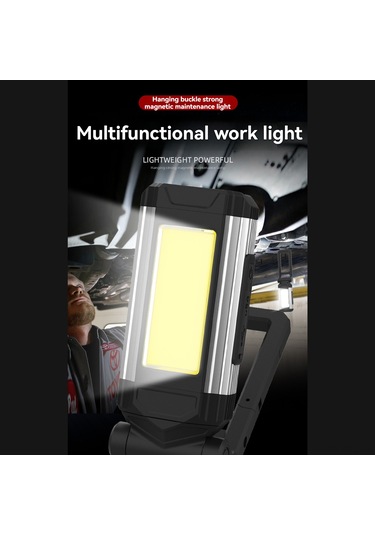 Dofolink Usb Şarjlı Cob Led Tamir Işığı, Manyetik Kanca, 5 Aydınlatma Modu, Ipx6 Su Geçirmez, Gümüş 2 M