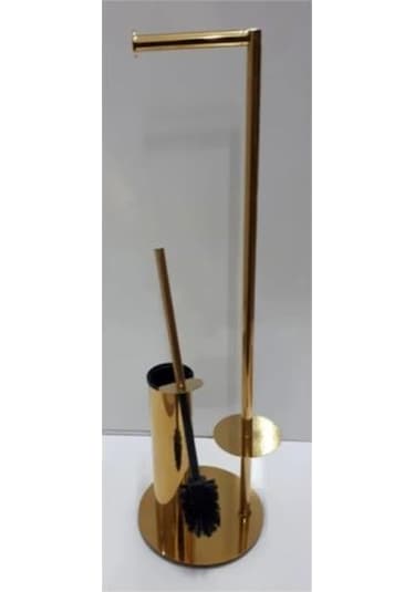 Defne Banyotuvalet Kağıtlık Ve Tuvalet Fırçası Standı Altın