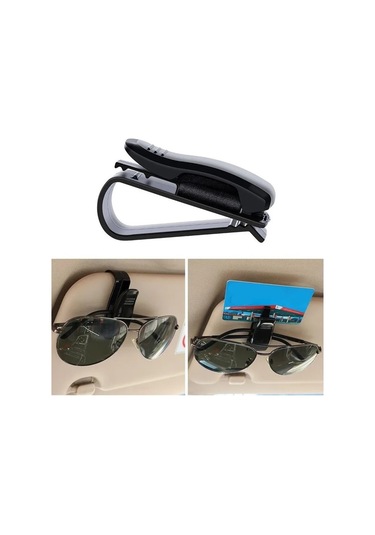 Monyee Araç Güneş Gözlüğü Tutucu - Kart Saklama Fonksiyonu İle Abs Plastik Siyah Güneşlik Klipsi