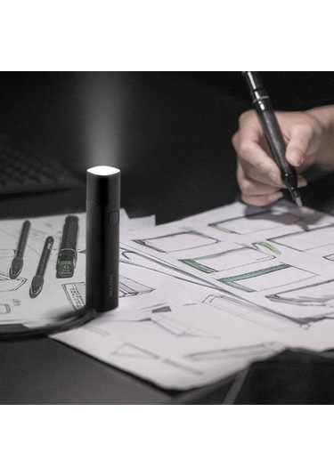 Mor Xiaomi Solove El Feneri X3 Usb Tip-c Şarj Edilebilir Elektrikli Torch Parlaklık Edc El Feneri 3000 Mah Güç Bankası Mini Led Torch Mor