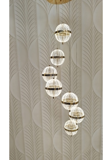 Modern Led Sarkıt Avize 6 Lı Sarı
