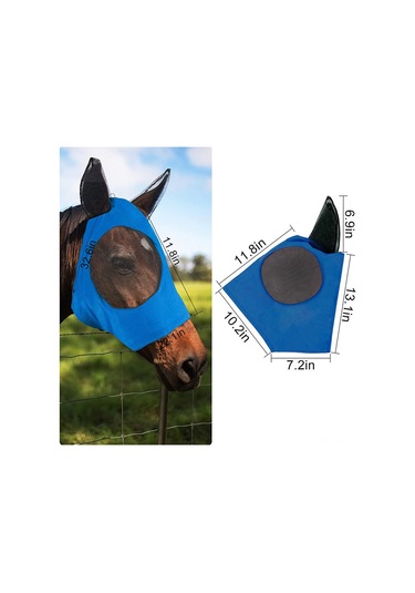 Vkemall Atkı Kuşaklı At Yüz Maskesi, Göz Ve Kulak Koruması, Nemlendirici Ağı, Evrensel Boy, Siyah