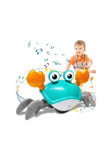 Emeklemeye Yardımcı Sensörlü Yengeç Şarjlı Oyuncak Mega Yengeç - Mavi Yengeç