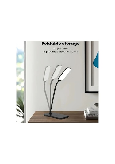 Fastbuy Beşli Dokunmatik Model Katlanabilir Kablosuz Şarjlı Usb Göz Koruyucu Aydınlatma Masa Lambası Füme Füme