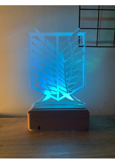 Attack On Titan Keşif Birliği 16 Renk Gece Lambası