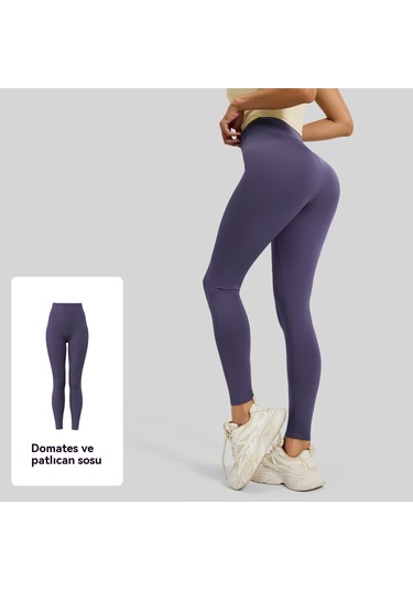 Kadınlar İçin Şeftali Kalça Kaldırıcı Spor Yoga Pantolonu Mor