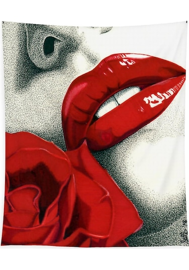 Rose Sofistike Organik Pamuk Polar 150 Cm 220 Cm. Tv Battaniye Beyaz - Kırmızı