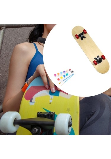 Pazly Suntek Çocuklar Için Boş Graffiti Kaykay Dıy 43x13cm Bej Ahşap Bej