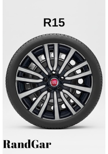 Fiat Egea Urban 15 İnç Jant Kapağı 4 Adet Siyah Gri C118 Rand