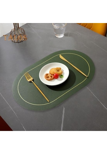 Koyu Mavi Yalıtım Pedi Kolay Temiz Suni Deri Placemat Ev Mutfak İçin Isıya Dayanıklı Masa Koruma Mat Koyu Mavi