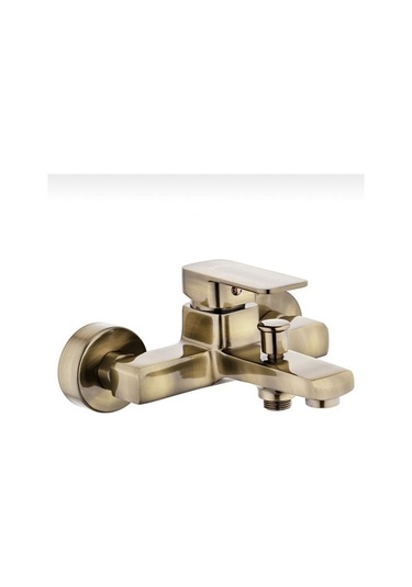 İsaoğlu Yapı Banyo Bataryası Mat Altın Banyo Musluğu Kare Modern Tasarım Fırçalanmış Gold Gold