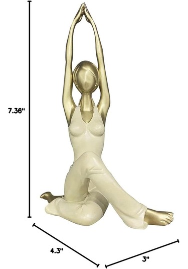 Semeid Yoga Yapan Kadın Heykeli Figürü