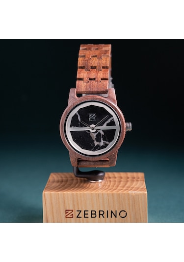 Zebrino Zbr-mr-dm Dark Marble Ahşap Erkek Kol Saati 41 Mm
