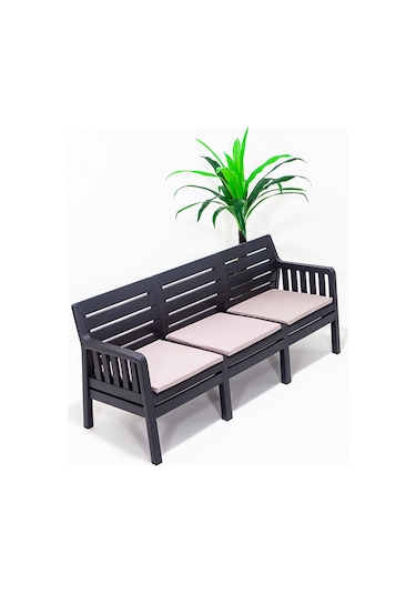 Lara Bahçe Balkon 3' Lü Koltuk-Antrasit