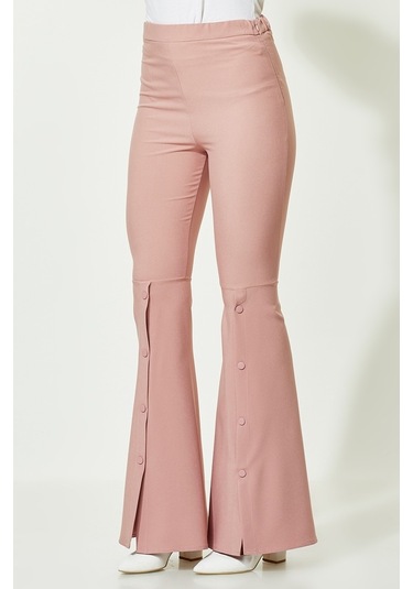 Soralline Kadın Pantalon 1692 Gül Kurusu Ispanyol Paça Gül Kurusu Gülkurusu