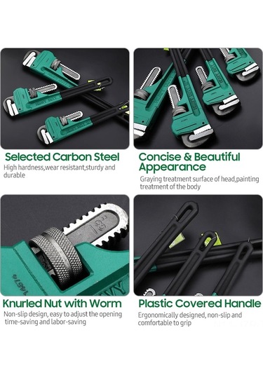 Carrier- Moda Trendleri Dayanıklı Karbon Çelik Boru Anahtarı - 8 1 Adet