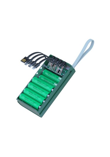 T12d 18650 Dıy Power Bank Tabanı Tip C Mikro Usb Kablo El Feneri Hızlı Power Bank Kılıfı 18650 Pil Tutucu Şarj Kutusu Kabuğu Yeşil