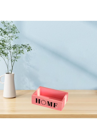 Homyl Ahşap Saksı Kutusu Dekorasyon Retro Çiftlik Evi Pembe