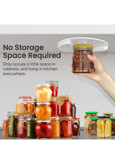 Wezone Dolap Altı Monte Edilebilir Metal Açıcı - Boşluk Tasarrufu, Kolay Şişe Açma, Dayanıklı, Evde Kullanım Beyaz