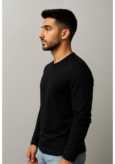 Axxel Erkek Uzun Kollu T-shirt-d240 Siyah