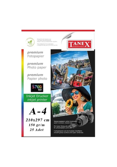 Tanex Fotoğraf Baskı Kağıdı A4 150 G 25'li 1 Paket