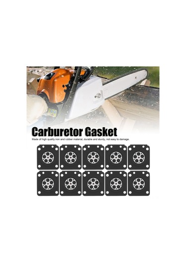 Gajeena Zama Ms210-ms230-ms2500 Motorlu Testere Karbüratör Diaphragma Balata Seti, Kauçuk+demir Malzeme, 10 Adet, Dayanıklı Tamir Aksesuarı
